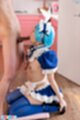 Misa performing oral sex on her knees small breasts exposed