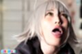 Mouth open showing cum in her mouth
