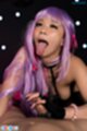 Saki kawanami extending tongue holding spent cock