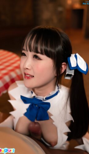 Ria Kurumi on her knees giving breast sex and milking cum from cock