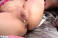 Legs spread creampied pussy bald pussy