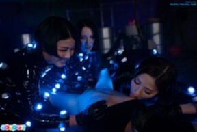 Asami Kondo and Haruka Suzuno sharing cock with Saki Kawanami