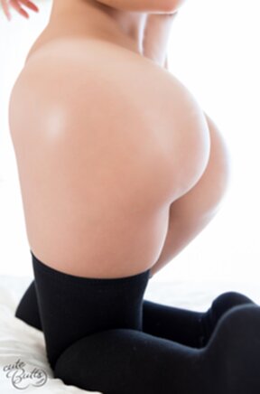 Shino Aoi naked in black stockings giving assjob and cum on ass