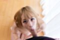 Mashiro airi kneeling naked looking up sucking cock