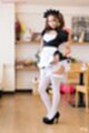 Hoshikawa uika exposing stocking tops in black high heels
