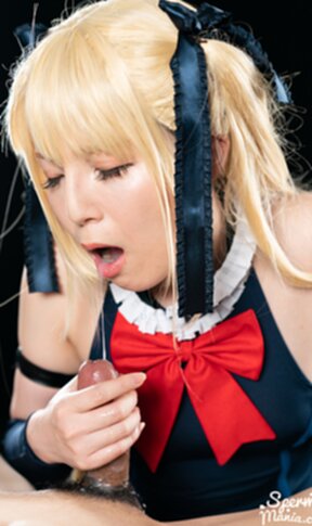 Mary on her knees giving handjobs sucking cocks and milking cum from cocks