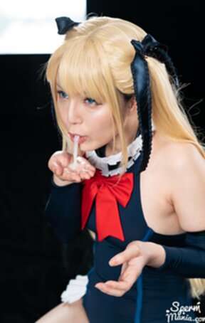 Mary on her knees giving handjobs and cum in mouth