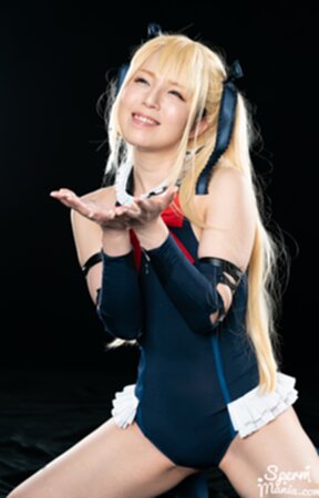 Mary on her knees giving handjobs and cum in mouth