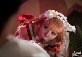 Misa on her knees giving handjobs and sucking cocks