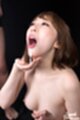 Kisaki aya spitting cum onto her hand head back mouth open