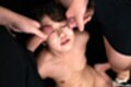 Men cumming over her upturned face small tits