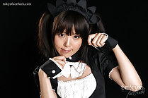 Maid in pigtails Sakura Sena face fucked and gagging on cock