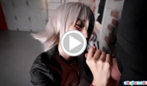 Mizuki has her toes sucked and gets on her knees to give handjob