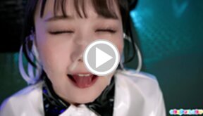 Ria Kurumi on her knees blowbanged and bukkake facials