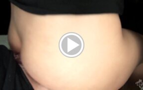 Madoka Yukishiro standing naked stroking cock and giving assjob